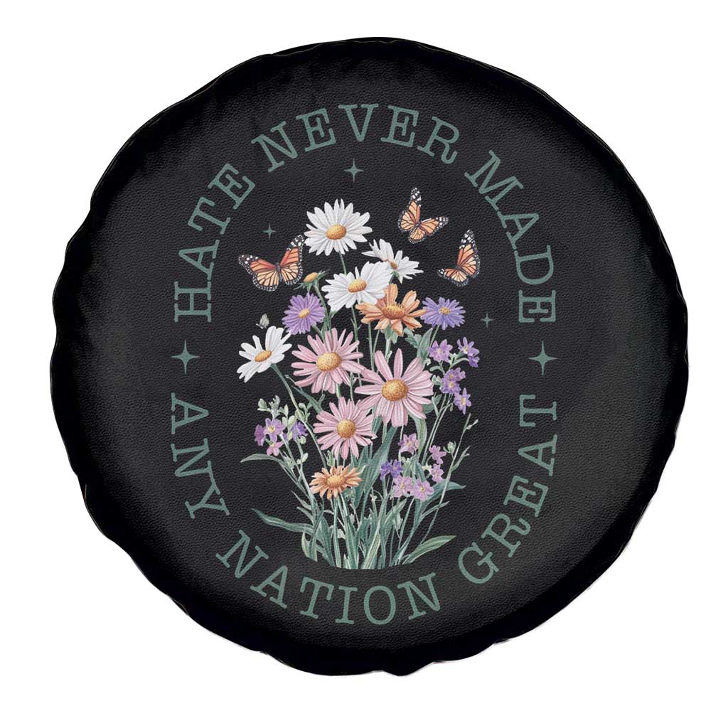 Hate Never Made Any Nation Great Spare Tire Cover Botanical Floral Butterflies Retro TS02 Print Your Wear