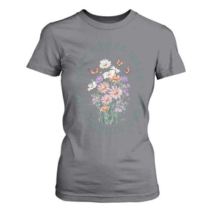 Hate Never Made Any Nation Great T Shirt For Women Botanical Floral Butterflies Retro TS02 Charcoal Print Your Wear