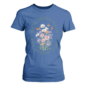 Hate Never Made Any Nation Great T Shirt For Women Botanical Floral Butterflies Retro TS02 Royal Blue Print Your Wear