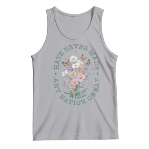Hate Never Made Any Nation Great Tank Top Botanical Floral Butterflies Retro TS02 Athletic Heather Print Your Wear