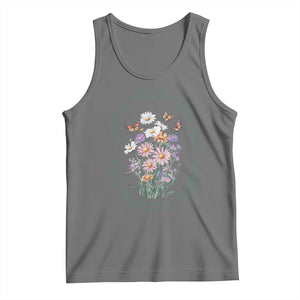 Hate Never Made Any Nation Great Tank Top Botanical Floral Butterflies Retro TS02 Black Heather Print Your Wear