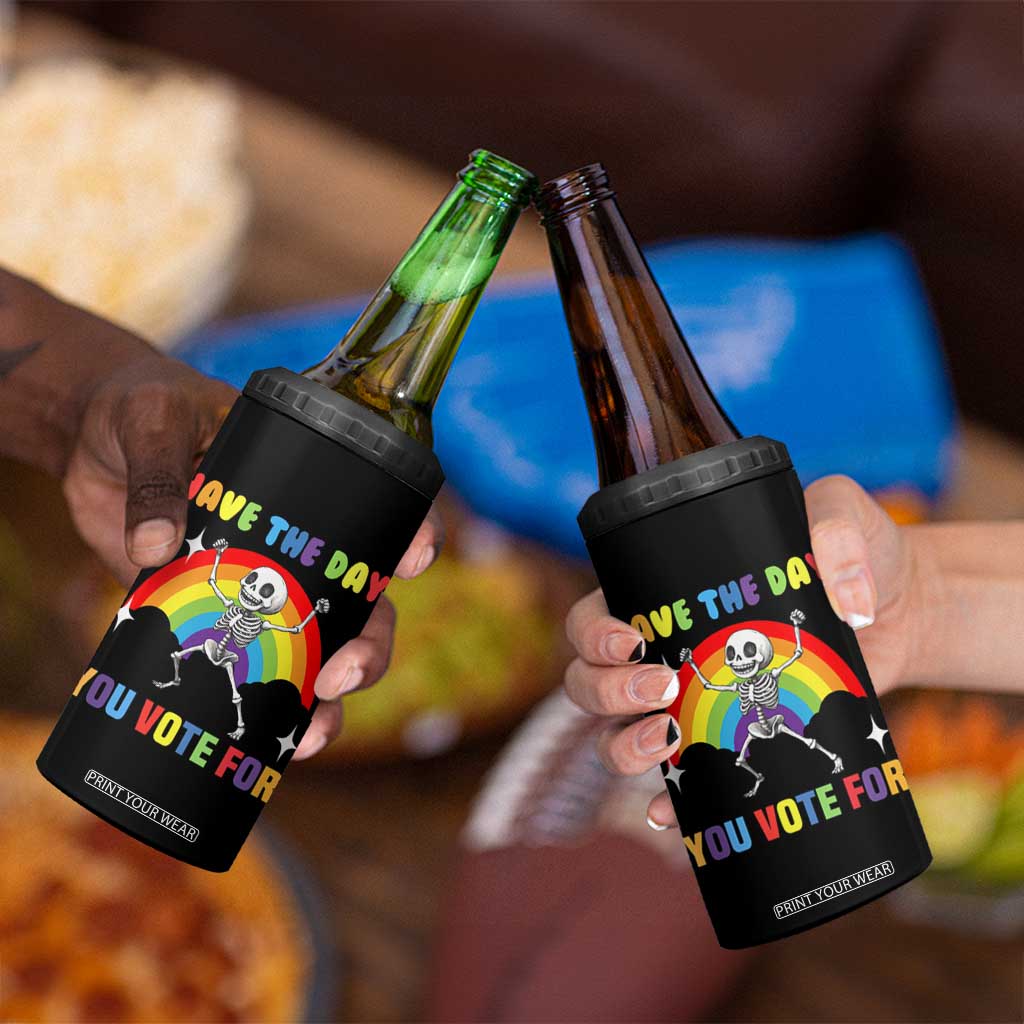 Sarcastic Skeleton 4 in 1 Can Cooler Tumbler Have The Day You Voted For TS02 Print Your Wear