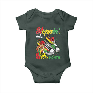 Stepping Into Black History Month Baby Onesie Black Girls Sneakers TS02 Print Your Wear