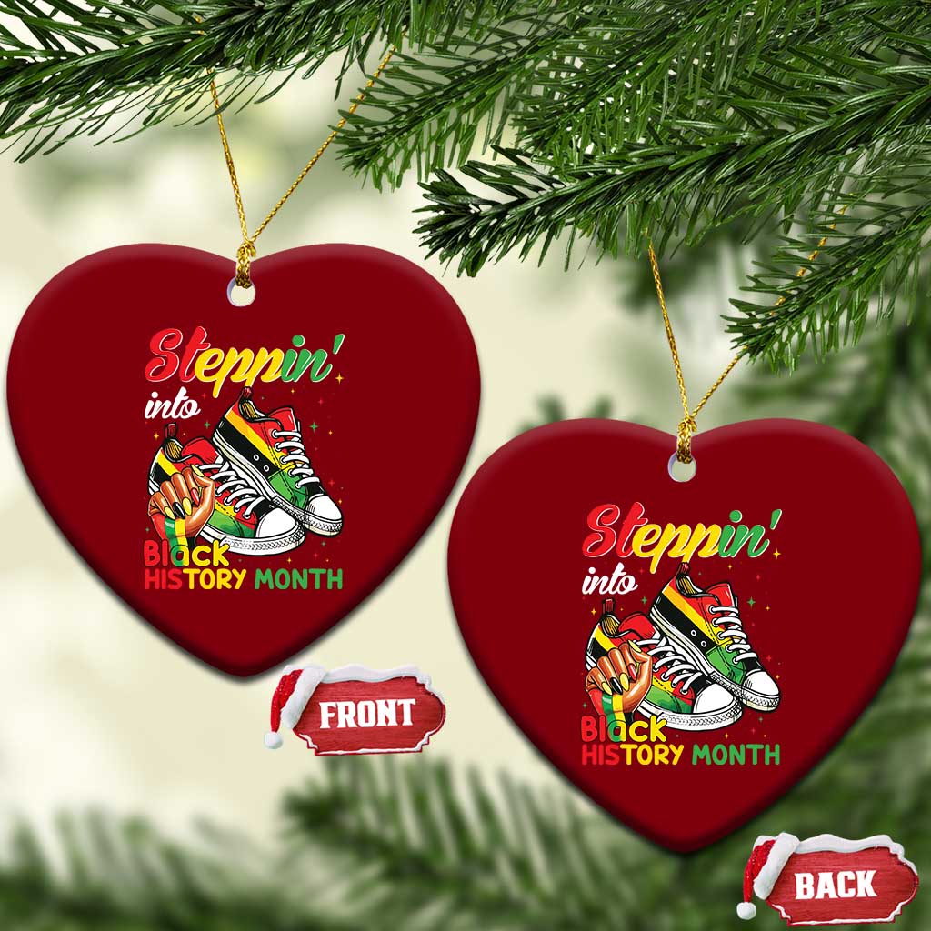 Stepping Into Black History Month Ceramic Ornament Black Girls Sneakers TS02 Print Your Wear