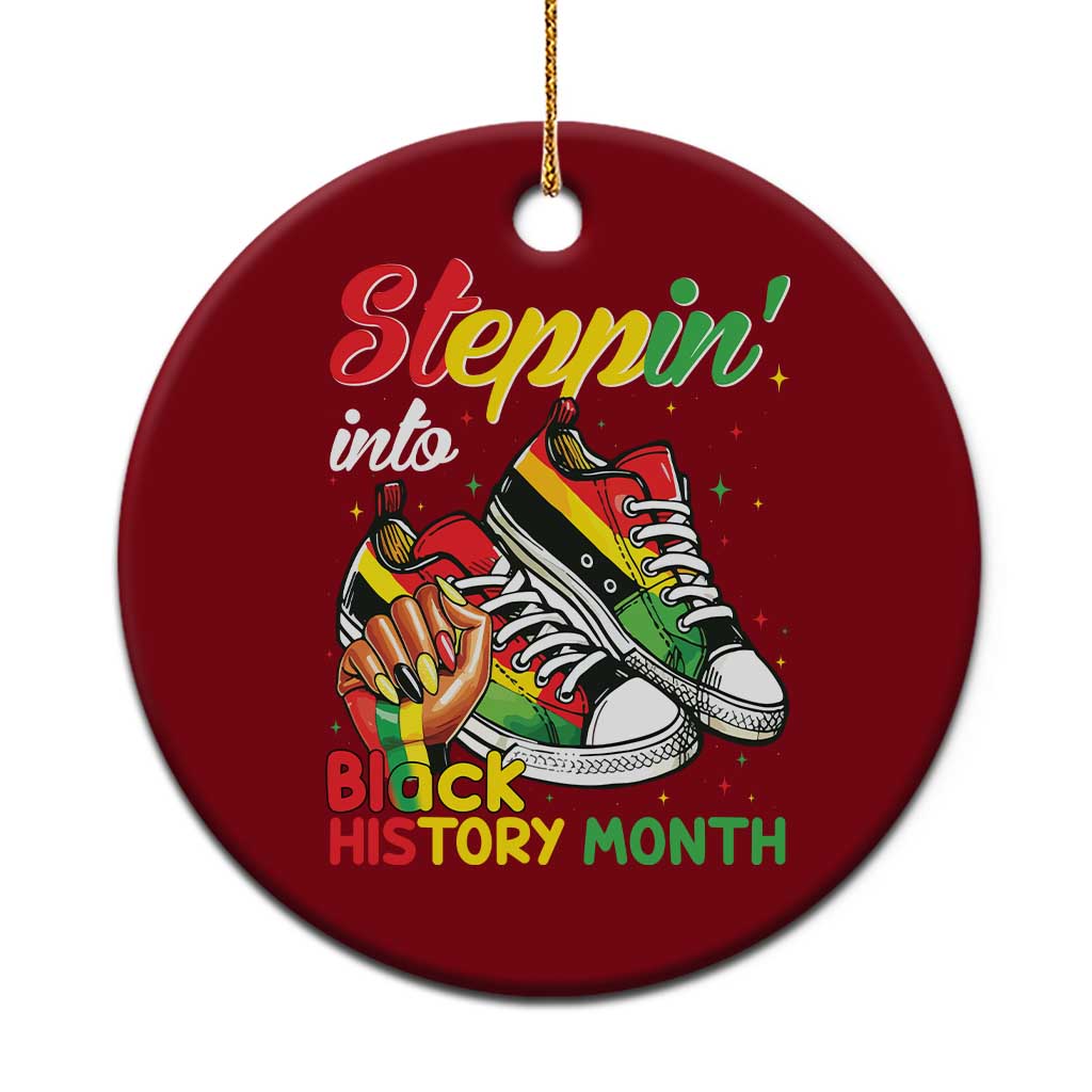 Stepping Into Black History Month Ceramic Ornament Black Girls Sneakers TS02 1pc Red Print Your Wear