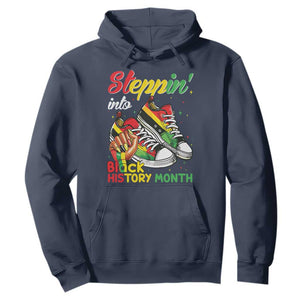 Stepping Into Black History Month Hoodie Black Girls Sneakers TS02 Navy Print Your Wear