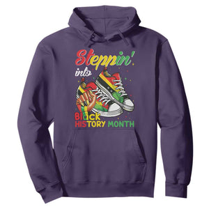 Stepping Into Black History Month Hoodie Black Girls Sneakers TS02 Purple Print Your Wear