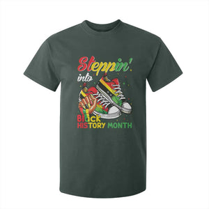 Stepping Into Black History Month T Shirt For Kid Black Girls Sneakers TS02 Dark Forest Green Print Your Wear