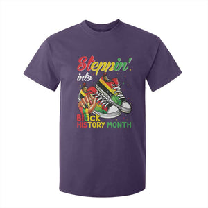 Stepping Into Black History Month T Shirt For Kid Black Girls Sneakers TS02 Purple Print Your Wear