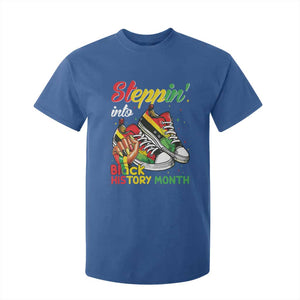 Stepping Into Black History Month T Shirt For Kid Black Girls Sneakers TS02 Royal Blue Print Your Wear