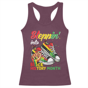 Stepping Into Black History Month Racerback Tank Top Black Girls Sneakers TS02 Maroon Print Your Wear