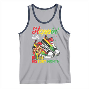 Stepping Into Black History Month Tank Top Black Girls Sneakers TS02 Athletic Heather Navy Print Your Wear