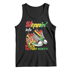 Stepping Into Black History Month Tank Top Black Girls Sneakers TS02 Black Print Your Wear