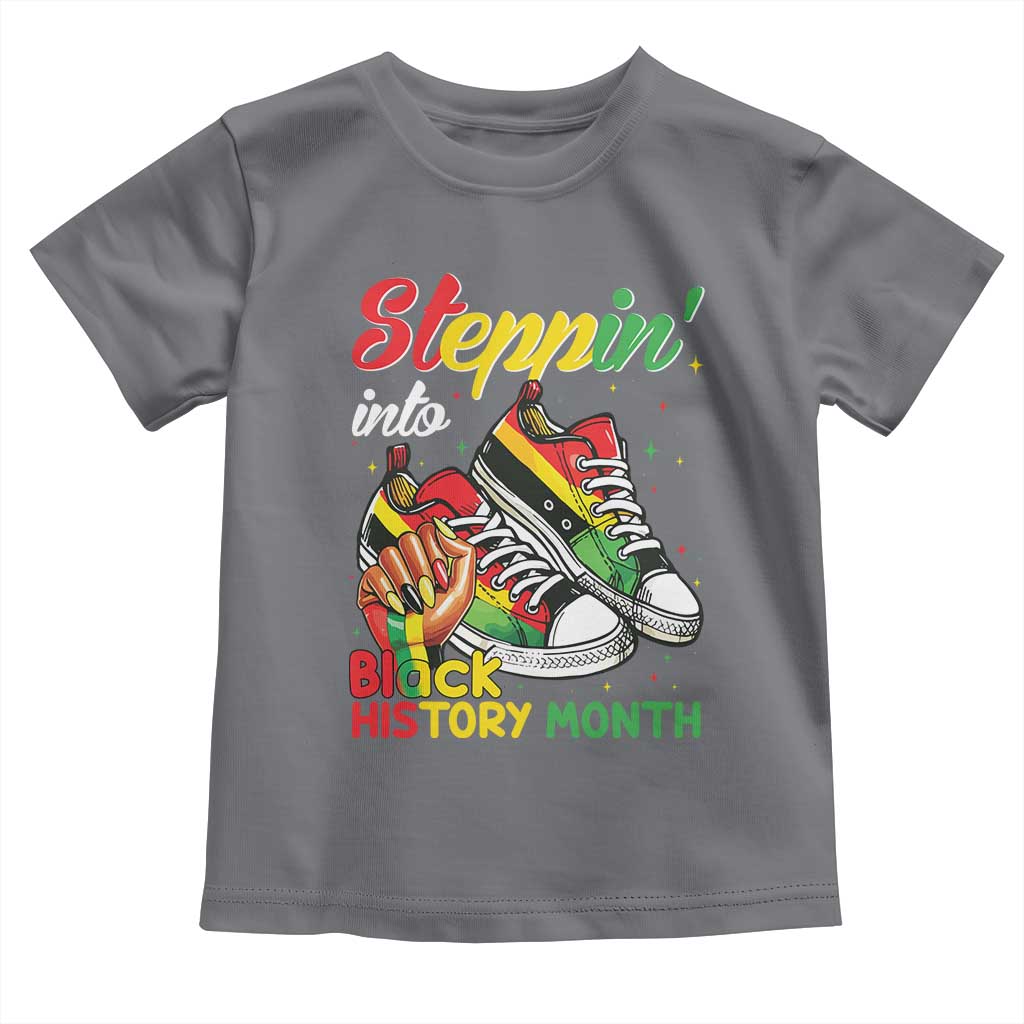 Stepping Into Black History Month Toddler T Shirt Black Girls Sneakers TS02 Charcoal Print Your Wear