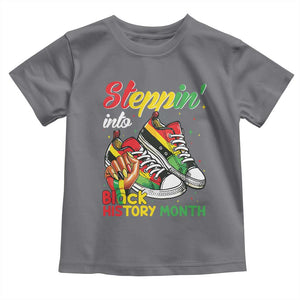 Stepping Into Black History Month Toddler T Shirt Black Girls Sneakers TS02 Charcoal Print Your Wear