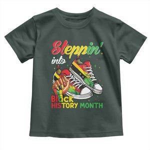 Stepping Into Black History Month Toddler T Shirt Black Girls Sneakers TS02 Dark Forest Green Print Your Wear