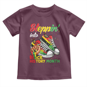 Stepping Into Black History Month Toddler T Shirt Black Girls Sneakers TS02 Maroon Print Your Wear