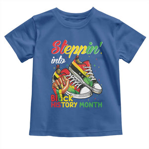 Stepping Into Black History Month Toddler T Shirt Black Girls Sneakers TS02 Royal Blue Print Your Wear