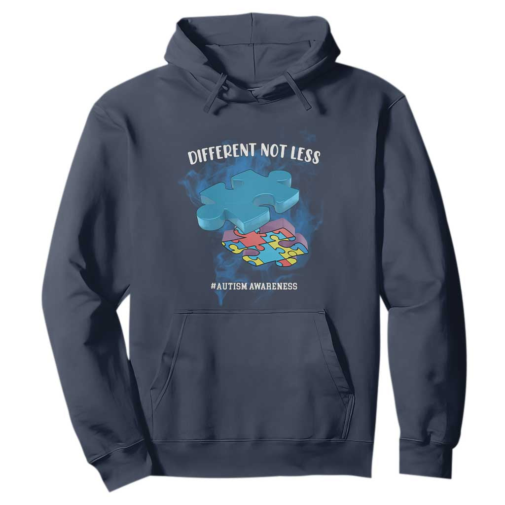Autism Awareness Hoodie Different Not Less Support Spectrum Puzzle Piece TS02 Navy Printyourwear