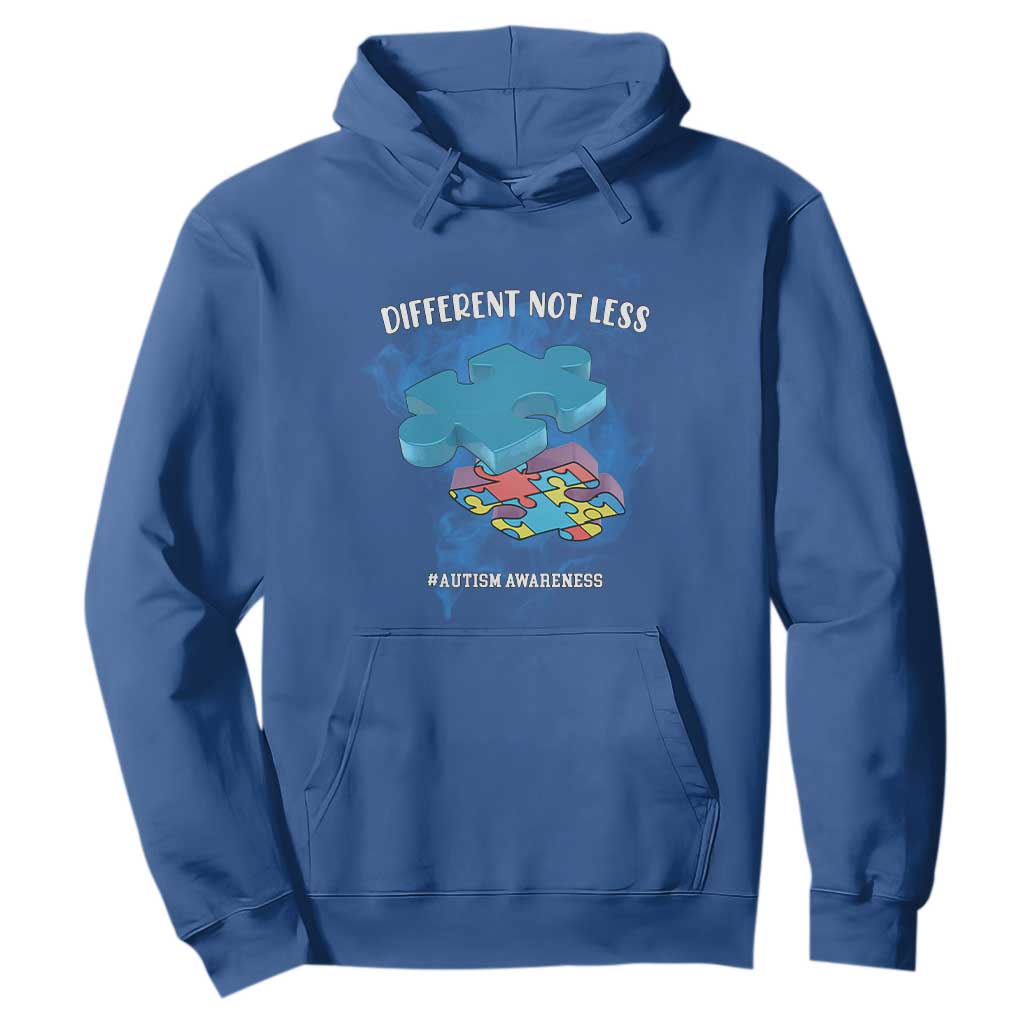 Autism Awareness Hoodie Different Not Less Support Spectrum Puzzle Piece TS02 Royal Blue Printyourwear