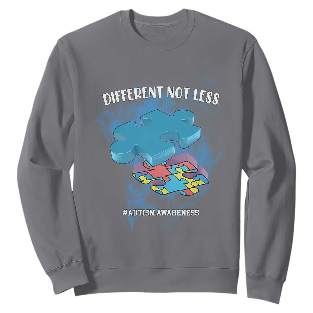 Autism Awareness Sweatshirt Different Not Less Support Spectrum Puzzle Piece TS02 Charcoal Printyourwear