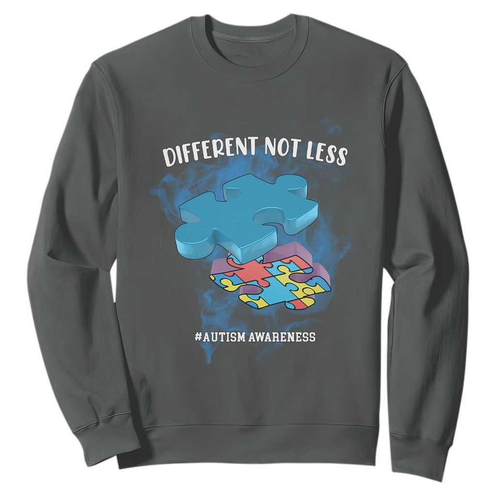 Autism Awareness Sweatshirt Different Not Less Support Spectrum Puzzle Piece TS02 Dark Heather Printyourwear