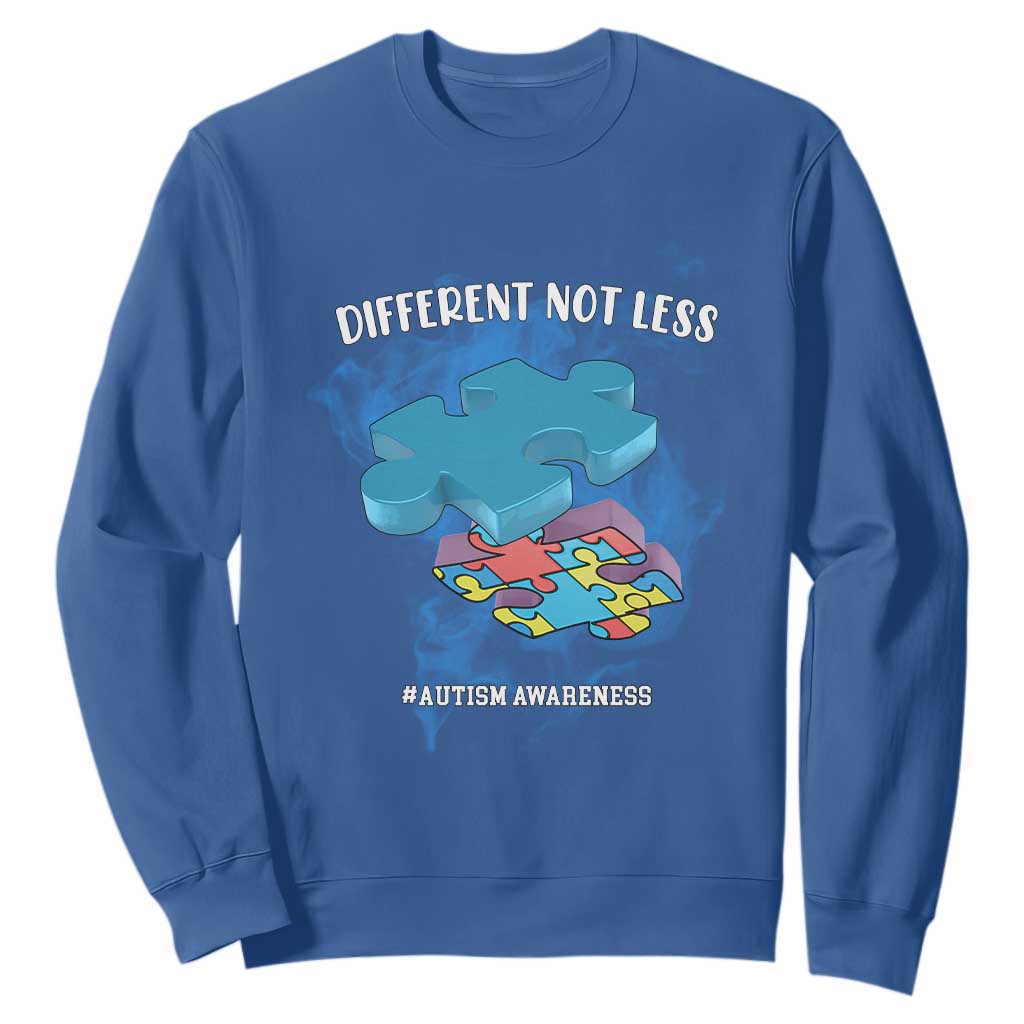 Autism Awareness Sweatshirt Different Not Less Support Spectrum Puzzle Piece TS02 Royal Blue Printyourwear