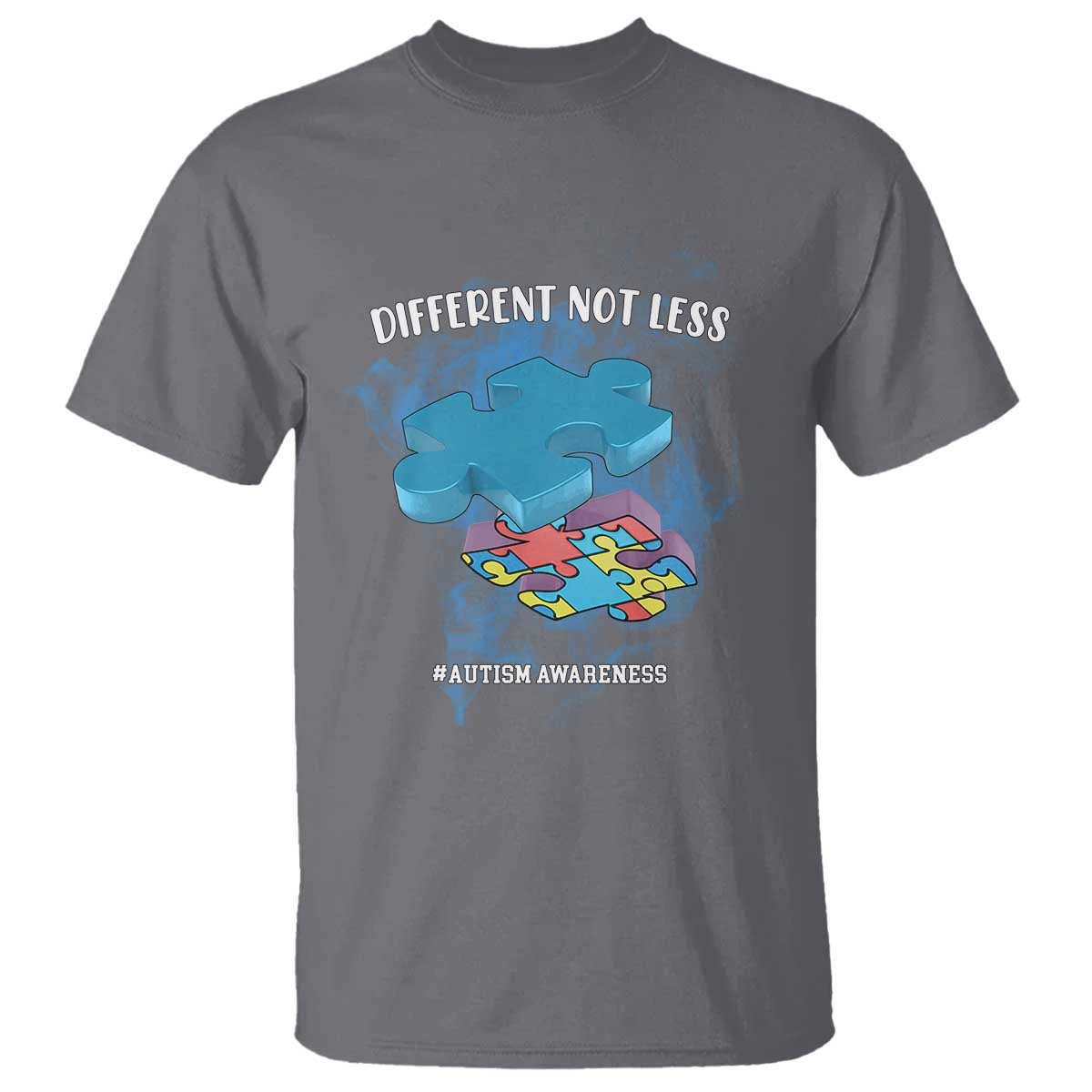Autism Awareness T Shirt Different Not Less Support Spectrum Puzzle Piece TS02 Charcoal Printyourwear