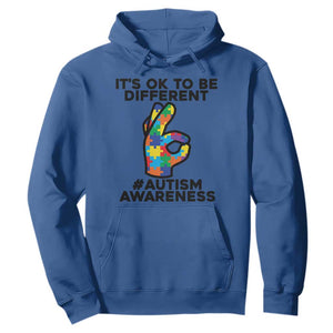 Autism Awareness Hoodie It's Ok To Be Different Acceptance Spectrum Puzzle Piece TS02 Royal Blue Printyourwear