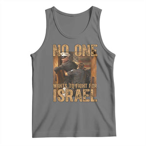 No One Wants To Fight For Israel Tank Top America First Veteran Message Anti War TS02 Black Heather Print Your Wear