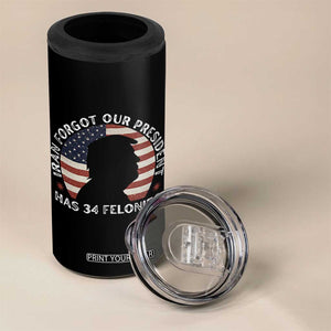 Iran Forgot Our President Has 34 Felonies 4 in 1 Can Cooler Tumbler Funny Political Satire Patriotic TS02 Print Your Wear