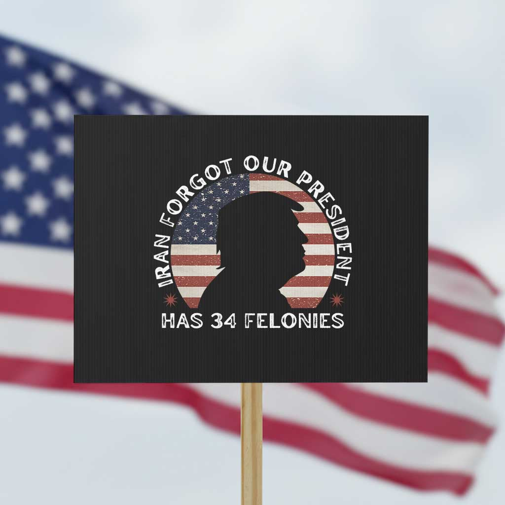 Iran Forgot Our President Has 34 Felonies Protest Sign Funny Political Satire Patriotic TS02 Horizontal 18