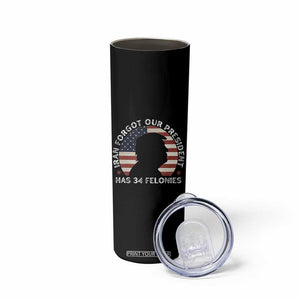 Iran Forgot Our President Has 34 Felonies Skinny Tumbler Funny Political Satire Patriotic TS02 Print Your Wear