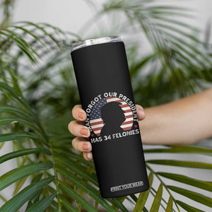 Iran Forgot Our President Has 34 Felonies Skinny Tumbler Funny Political Satire Patriotic TS02 Print Your Wear