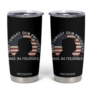 Iran Forgot Our President Has 34 Felonies Tumbler Cup Funny Political Satire Patriotic TS02 Black Print Your Wear