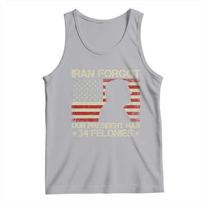 Iran Forgot Our President Has 34 Felonies Tank Top Funny Political Satire Patriotic Flag TS02 Athletic Heather Print Your Wear