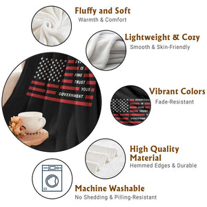 Everything Is Fine Trust Your Government Patriotic Flag Throw Blanket Sarcastic Political Humor TS02 Print Your Wear