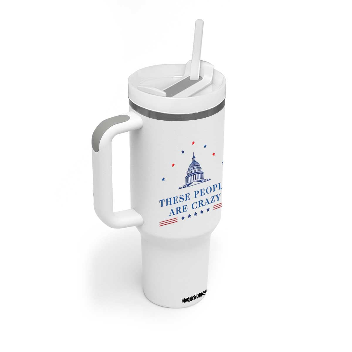 These People Are Crazy Capitol Political Humor Tumbler With Handle Funny Government Politics TS02 Print Your Wear