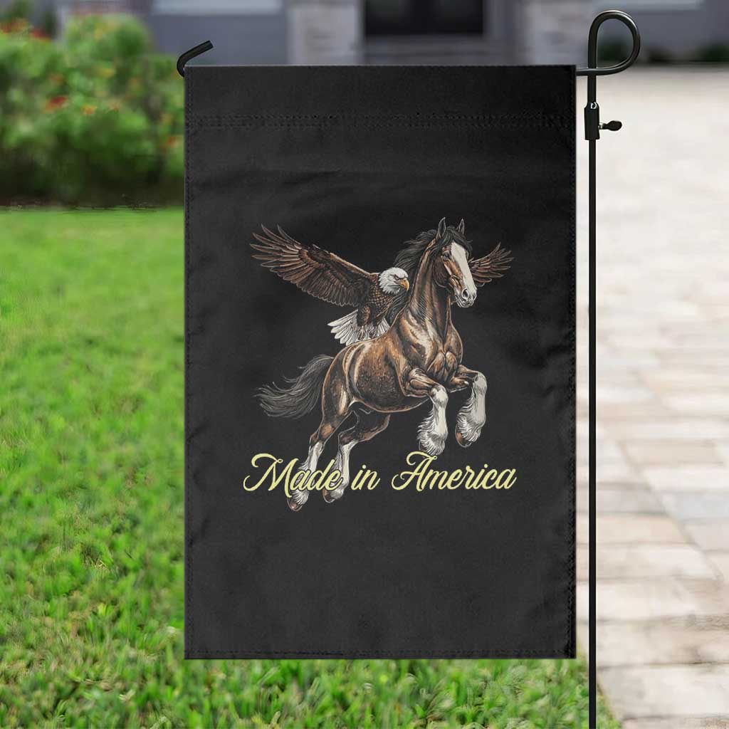 Made in America Patriotic Eagle and Horse Garden Flag Strong American Pride Western Style TS02 Print Your Wear