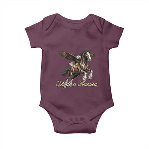 Made in America Patriotic Eagle and Horse Baby Onesie Strong American Pride Western Style TS02 Maroon Print Your Wear