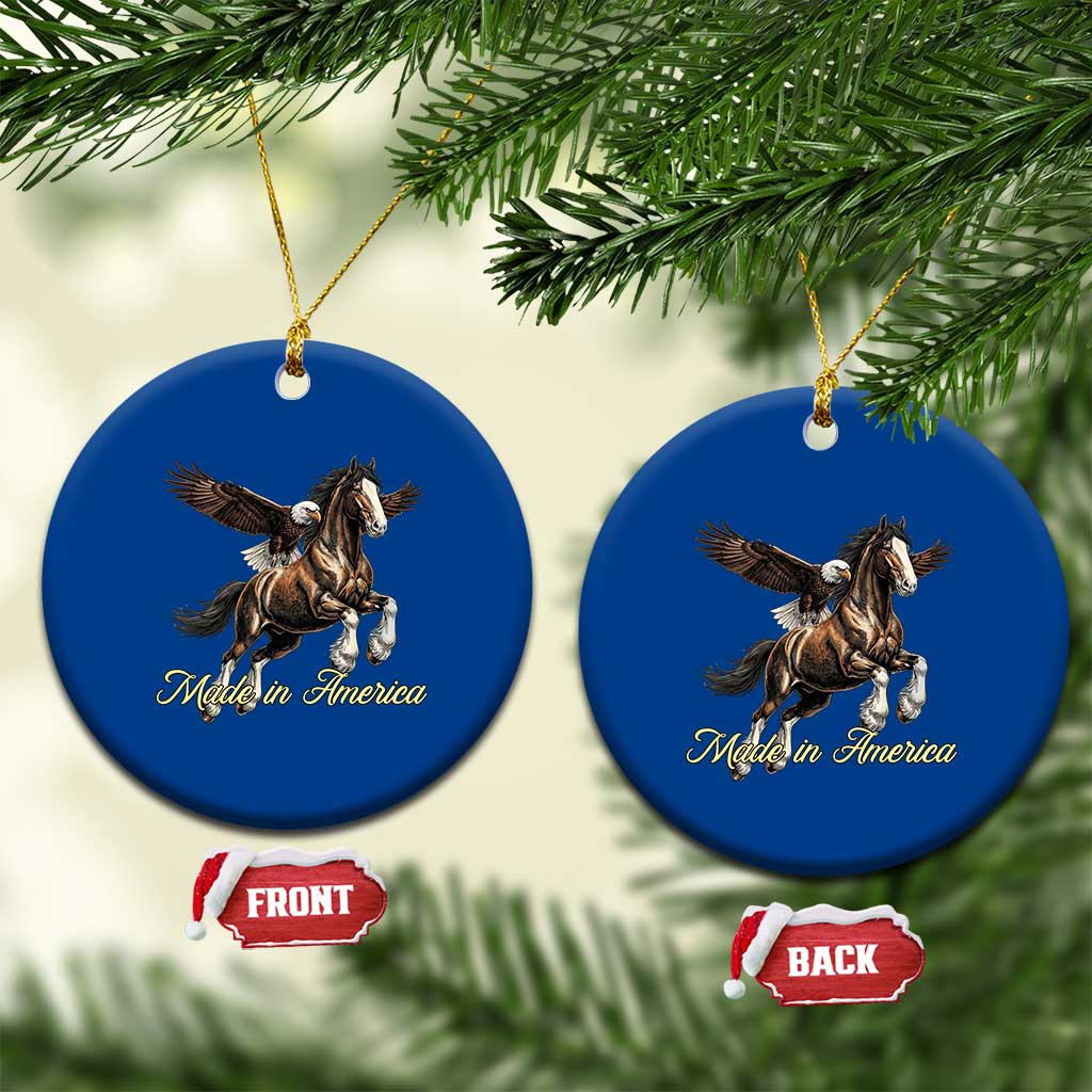 Made in America Patriotic Eagle and Horse Ceramic Ornament Strong American Pride Western Style TS02 1pc Blue Print Your Wear