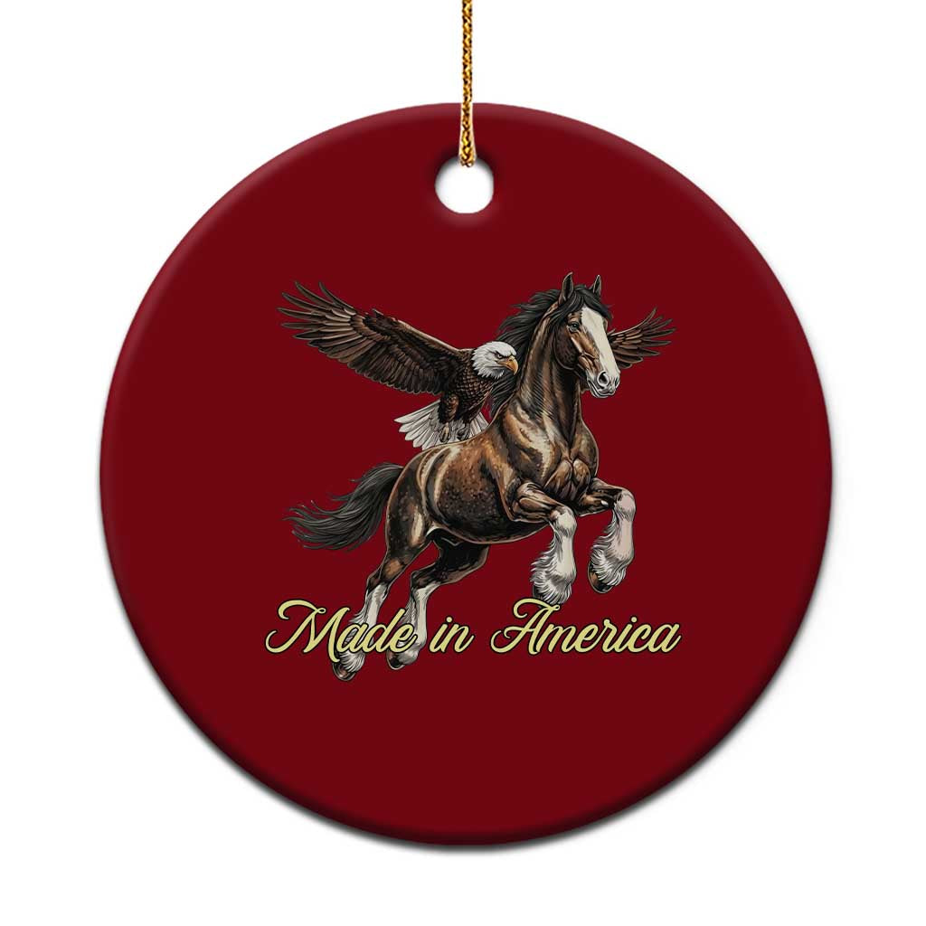 Made in America Patriotic Eagle and Horse Ceramic Ornament Strong American Pride Western Style TS02 1pc Red Print Your Wear