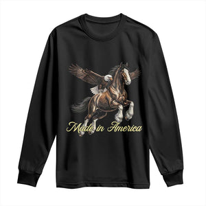 Made in America Patriotic Eagle and Horse Long Sleeve Shirt Strong American Pride Western Style TS02 Black Print Your Wear