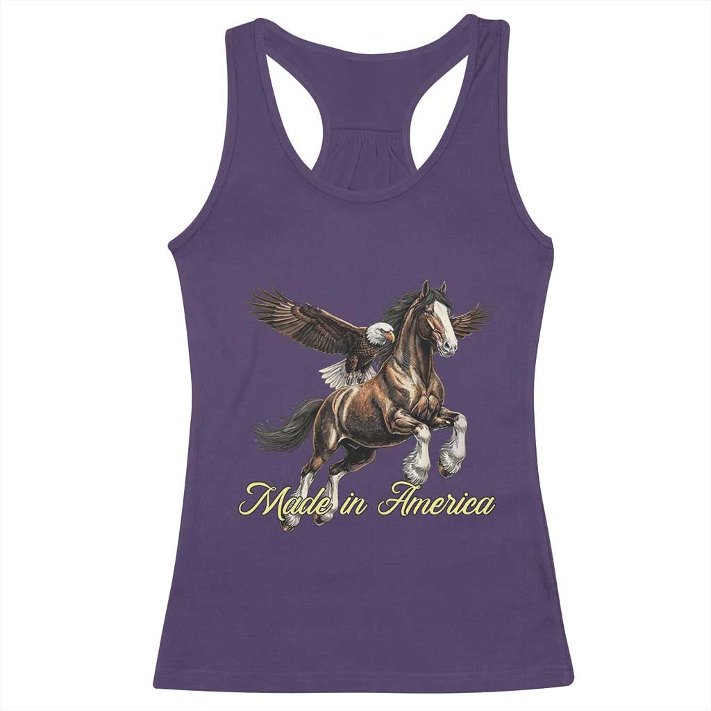 Made in America Patriotic Eagle and Horse Racerback Tank Top Strong American Pride Western Style TS02 Purple Print Your Wear