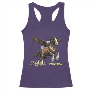Made in America Patriotic Eagle and Horse Racerback Tank Top Strong American Pride Western Style TS02 Purple Print Your Wear