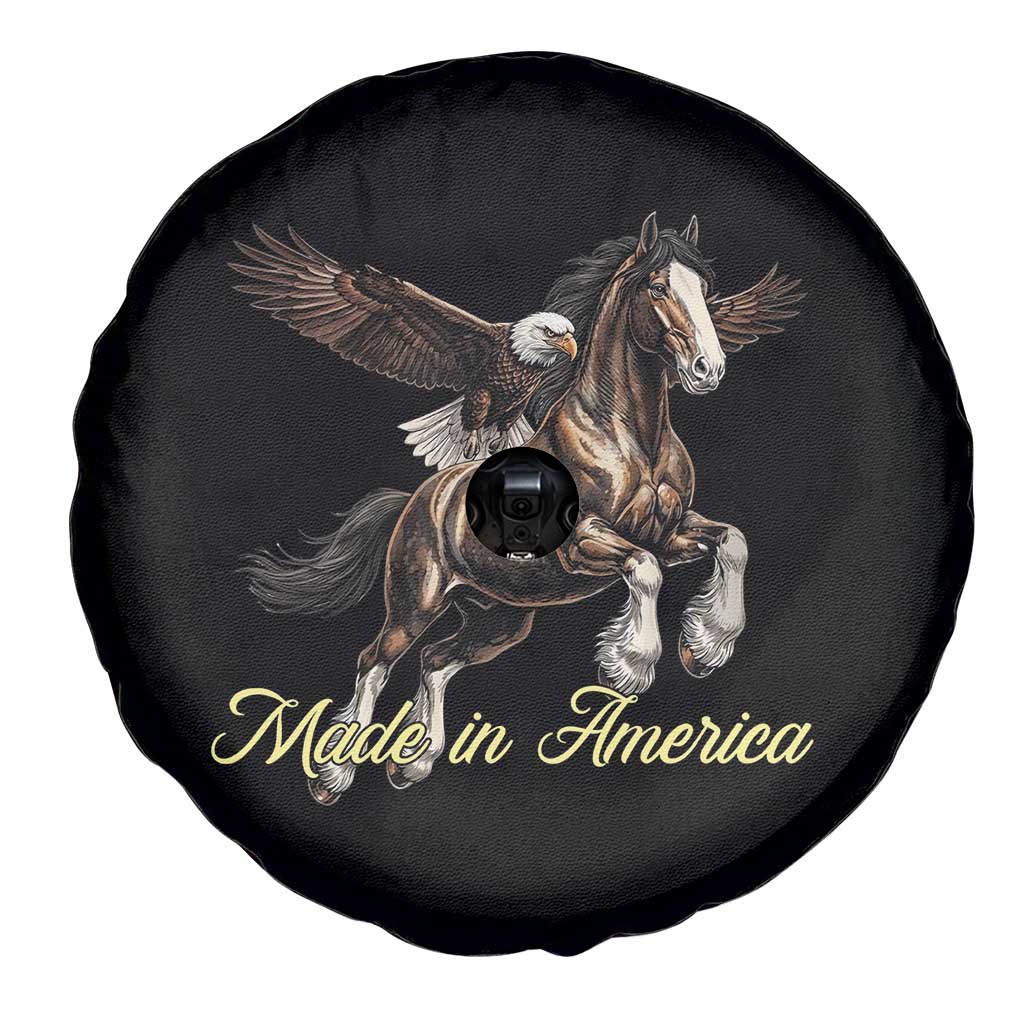 Made in America Patriotic Eagle and Horse Spare Tire Cover Strong American Pride Western Style TS02 Print Your Wear
