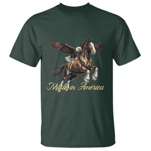 Made in America Patriotic Eagle and Horse T Shirt Strong American Pride Western Style TS02 Dark Forest Green Print Your Wear