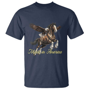 Made in America Patriotic Eagle and Horse T Shirt Strong American Pride Western Style TS02 Navy Print Your Wear