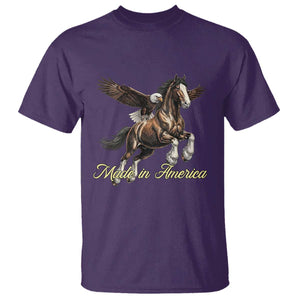 Made in America Patriotic Eagle and Horse T Shirt Strong American Pride Western Style TS02 Purple Print Your Wear