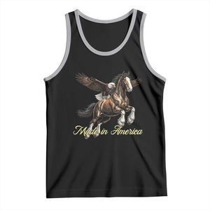 Made in America Patriotic Eagle and Horse Tank Top Strong American Pride Western Style TS02 Black Athletic Heather Print Your Wear